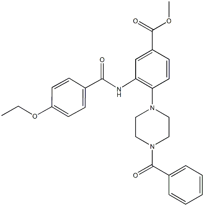 methyl 4-(4-benzoyl-1-piperazinyl)-3-[(4-ethoxybenzoyl)amino]benzoate Struktur