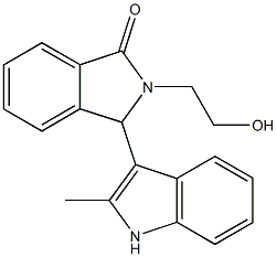 2-(2-hydroxyethyl)-3-(2-methyl-1H-indol-3-yl)-1-isoindolinone Struktur