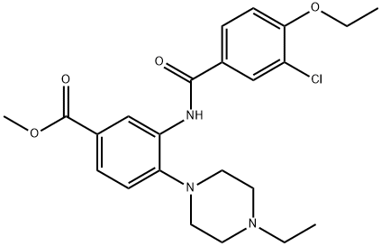 methyl 3-[(3-chloro-4-ethoxybenzoyl)amino]-4-(4-ethyl-1-piperazinyl)benzoate Struktur