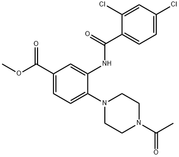 methyl 4-(4-acetyl-1-piperazinyl)-3-[(2,4-dichlorobenzoyl)amino]benzoate Struktur