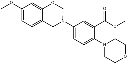 methyl 5-[(2,4-dimethoxybenzyl)amino]-2-(4-morpholinyl)benzoate Struktur