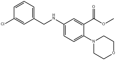 methyl 5-[(3-chlorobenzyl)amino]-2-(4-morpholinyl)benzoate Struktur