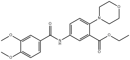 ethyl 5-[(3,4-dimethoxybenzoyl)amino]-2-(4-morpholinyl)benzoate Struktur