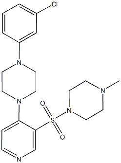 1-(3-chlorophenyl)-4-{3-[(4-methyl-1-piperazinyl)sulfonyl]-4-pyridinyl}piperazine Struktur