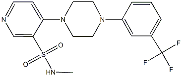 N-methyl-4-{4-[3-(trifluoromethyl)phenyl]-1-piperazinyl}-3-pyridinesulfonamide Struktur