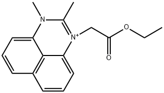 1-(2-ethoxy-2-oxoethyl)-2,3-dimethyl-1H-perimidin-3-ium Struktur