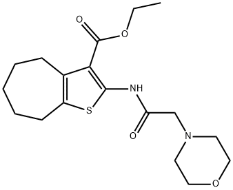 ethyl 2-[(4-morpholinylacetyl)amino]-5,6,7,8-tetrahydro-4H-cyclohepta[b]thiophene-3-carboxylate Struktur