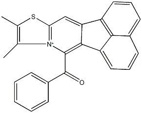 12-benzoyl-9,10-dimethylacenaphtho[1,2-d][1,3]thiazolo[3,2-a]pyridin-11-ium Struktur