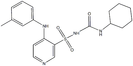 3-({[(cyclohexylamino)carbonyl]amino}sulfonyl)-4-(3-toluidino)pyridine Struktur