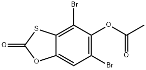 4,6-dibromo-2-oxo-1,3-benzoxathiol-5-yl acetate Struktur