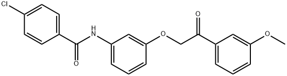 4-chloro-N-{3-[2-(3-methoxyphenyl)-2-oxoethoxy]phenyl}benzamide Struktur