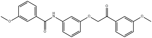 3-methoxy-N-{3-[2-(3-methoxyphenyl)-2-oxoethoxy]phenyl}benzamide Struktur