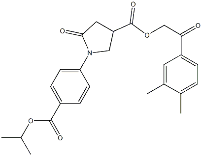 2-(3,4-dimethylphenyl)-2-oxoethyl 1-[4-(isopropoxycarbonyl)phenyl]-5-oxo-3-pyrrolidinecarboxylate Struktur