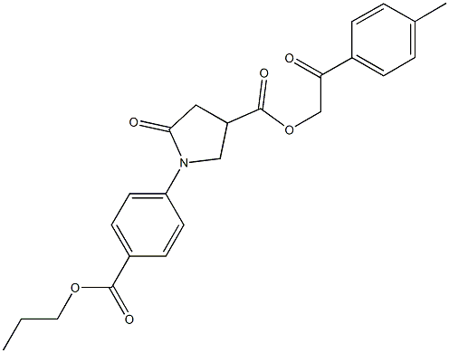 2-(4-methylphenyl)-2-oxoethyl 5-oxo-1-[4-(propoxycarbonyl)phenyl]-3-pyrrolidinecarboxylate Struktur