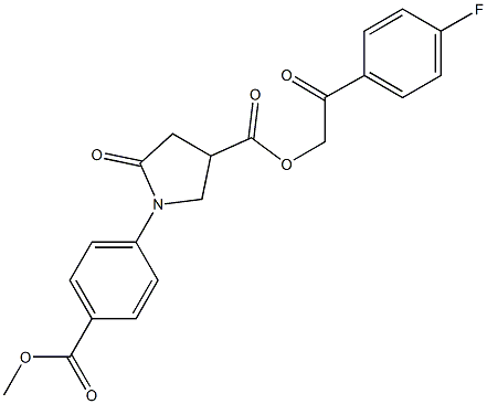 2-(4-fluorophenyl)-2-oxoethyl 1-[4-(methoxycarbonyl)phenyl]-5-oxo-3-pyrrolidinecarboxylate Struktur