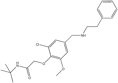 N-(tert-butyl)-2-(2-chloro-6-methoxy-4-{[(2-phenylethyl)amino]methyl}phenoxy)acetamide Struktur