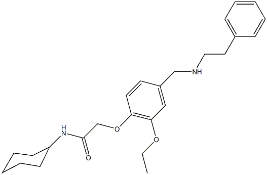 N-cyclohexyl-2-(2-ethoxy-4-{[(2-phenylethyl)amino]methyl}phenoxy)acetamide Struktur