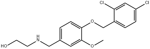 2-({4-[(2,4-dichlorobenzyl)oxy]-3-methoxybenzyl}amino)ethanol Struktur