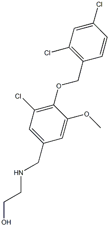 2-({3-chloro-4-[(2,4-dichlorobenzyl)oxy]-5-methoxybenzyl}amino)ethanol Struktur