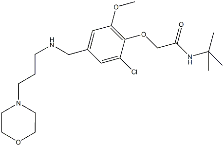 N-(tert-butyl)-2-[2-chloro-6-methoxy-4-({[3-(4-morpholinyl)propyl]amino}methyl)phenoxy]acetamide Struktur