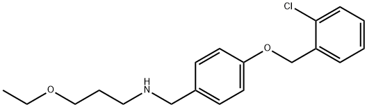 N-{4-[(2-chlorobenzyl)oxy]benzyl}-N-(3-ethoxypropyl)amine Struktur