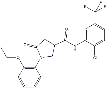 N-[2-chloro-5-(trifluoromethyl)phenyl]-1-(2-ethoxyphenyl)-5-oxo-3-pyrrolidinecarboxamide Struktur