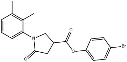 4-bromophenyl 1-(2,3-dimethylphenyl)-5-oxo-3-pyrrolidinecarboxylate Struktur