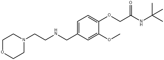 N-(tert-butyl)-2-[2-methoxy-4-({[2-(4-morpholinyl)ethyl]amino}methyl)phenoxy]acetamide Struktur