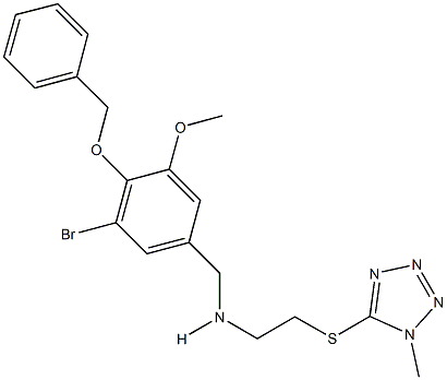 N-[4-(benzyloxy)-3-bromo-5-methoxybenzyl]-N-{2-[(1-methyl-1H-tetraazol-5-yl)sulfanyl]ethyl}amine Struktur