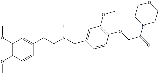 2-(3,4-dimethoxyphenyl)-N-{3-methoxy-4-[2-(4-morpholinyl)-2-oxoethoxy]benzyl}ethanamine Struktur