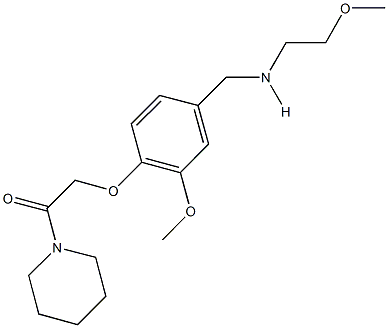 2-methoxy-N-{3-methoxy-4-[2-oxo-2-(1-piperidinyl)ethoxy]benzyl}ethanamine Struktur