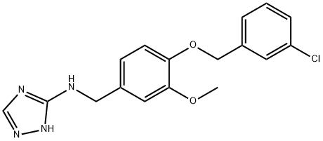 N-{4-[(3-chlorobenzyl)oxy]-3-methoxybenzyl}-N-(1H-1,2,4-triazol-3-yl)amine Struktur