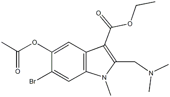 ethyl 5-(acetyloxy)-6-bromo-2-[(dimethylamino)methyl]-1-methyl-1H-indole-3-carboxylate Struktur