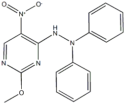 4-(2,2-diphenylhydrazino)-5-nitro-2-methoxypyrimidine Struktur