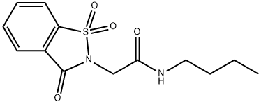 N-butyl-2-(1,1-dioxido-3-oxo-1,2-benzisothiazol-2(3H)-yl)acetamide Struktur