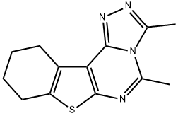 3,5-dimethyl-8,9,10,11-tetrahydro[1]benzothieno[3,2-e][1,2,4]triazolo[4,3-c]pyrimidine Struktur