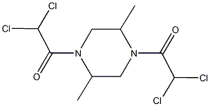 1,4-bis(dichloroacetyl)-2,5-dimethylpiperazine Struktur