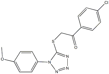 1-(4-chlorophenyl)-2-{[1-(4-methoxyphenyl)-1H-tetraazol-5-yl]sulfanyl}ethanone Struktur