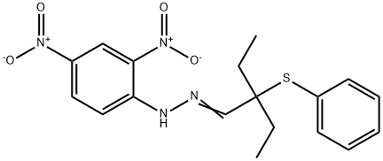 2-ethyl-2-(phenylsulfanyl)butanal {2,4-bisnitrophenyl}hydrazone Struktur