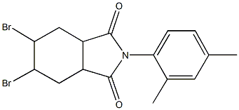 5,6-dibromo-2-(2,4-dimethylphenyl)hexahydro-1H-isoindole-1,3(2H)-dione Struktur