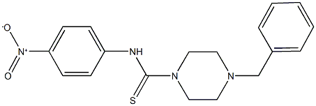 4-benzyl-N-{4-nitrophenyl}-1-piperazinecarbothioamide Struktur