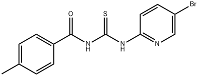 N-(5-bromopyridin-2-yl)-N'-(4-methylbenzoyl)thiourea Struktur