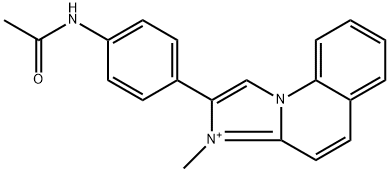 2-[4-(acetylamino)phenyl]-3-methylimidazo[1,2-a]quinolin-3-ium Struktur