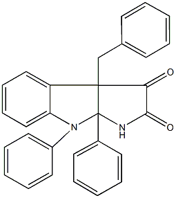 3a-benzyl-8,8a-diphenyl-1,3a,8,8a-tetrahydropyrrolo[2,3-b]indole-2,3-dione Struktur