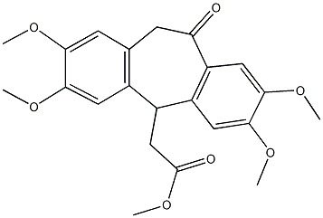 methyl (2,3,7,8-tetramethoxy-10-oxo-10,11-dihydro-5H-dibenzo[a,d]cyclohepten-5-yl)acetate Struktur