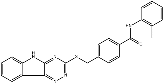 N-(2-methylphenyl)-4-[(5H-[1,2,4]triazino[5,6-b]indol-3-ylsulfanyl)methyl]benzamide Struktur