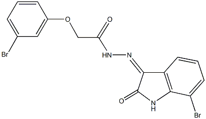 N'-(7-bromo-2-oxo-1,2-dihydro-3H-indol-3-ylidene)-2-(3-bromophenoxy)acetohydrazide Struktur