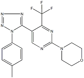 4-[5-[1-(4-methylphenyl)-1H-tetraazol-5-yl]-4-(trifluoromethyl)-2-pyrimidinyl]morpholine Struktur