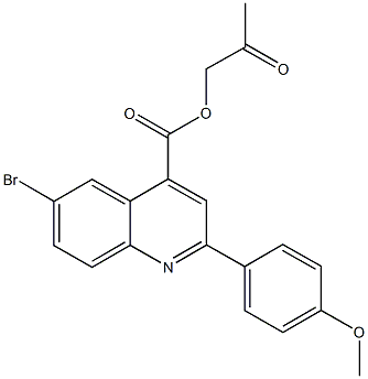 2-oxopropyl 6-bromo-2-(4-methoxyphenyl)-4-quinolinecarboxylate Struktur