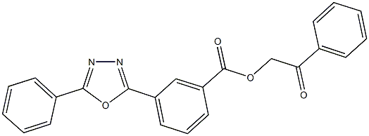 2-oxo-2-phenylethyl 3-(5-phenyl-1,3,4-oxadiazol-2-yl)benzoate Struktur